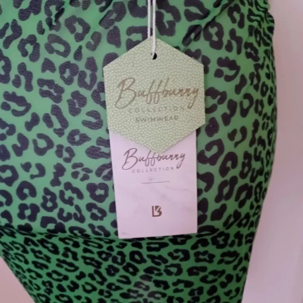 Buffbunny Sail Away Sarong Green Leopard Print M/L NWT - Picture 12 of 15